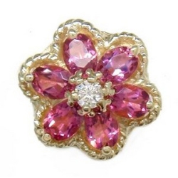 B2140 14K SLIDE WITH DIAMOND CENTER/FLOWER DESIGN P/TO 